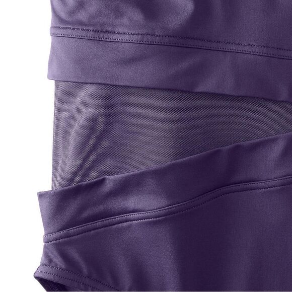 Land's End Smoothing Mesh One Piece Swimsuit One shoulder Soft cup Black Various - Picture 10 of 11